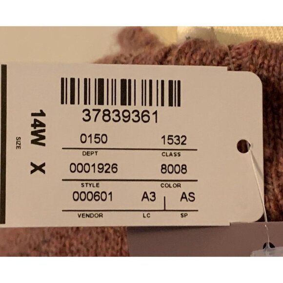 CJ Banks Cardigan Sweater Womens X 14W Mauve Tunic Drawstring Long Sleeve NEW - Picture 5 of 12